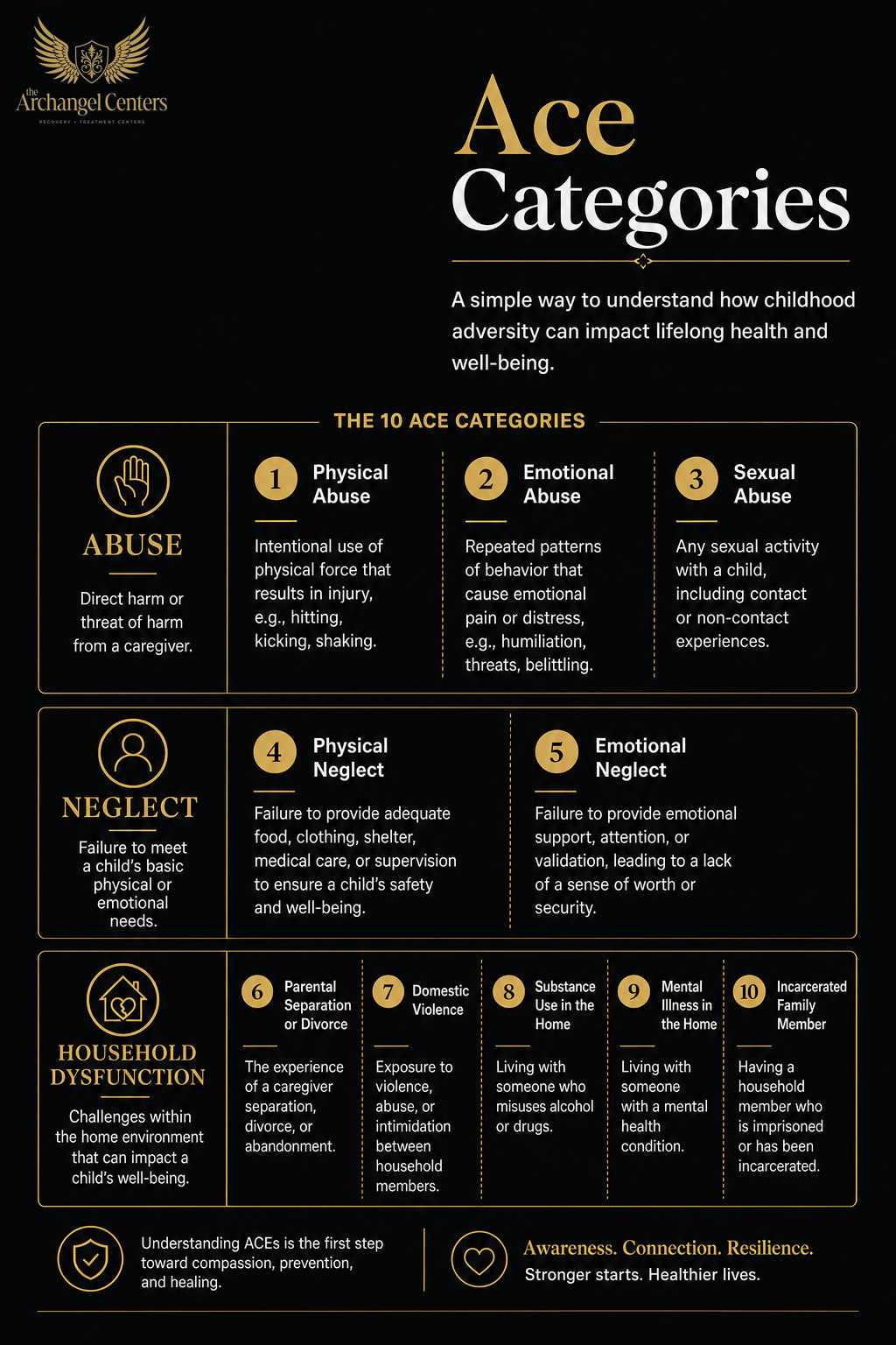 science of addiction / trauma and aces / ace categories grid